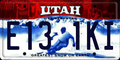 UT license plate E131KI