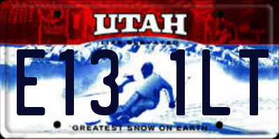 UT license plate E131LT
