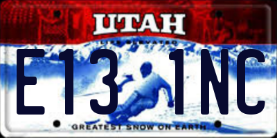 UT license plate E131NC