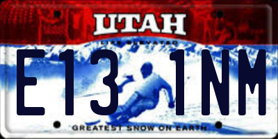 UT license plate E131NM