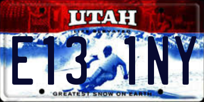 UT license plate E131NY
