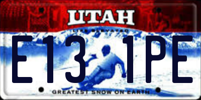 UT license plate E131PE