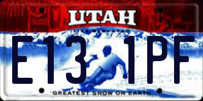 UT license plate E131PF