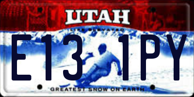 UT license plate E131PY