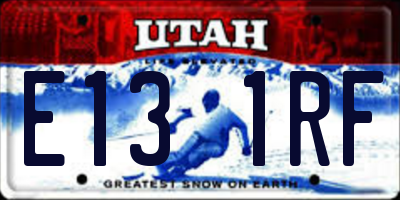 UT license plate E131RF