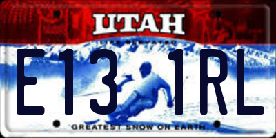 UT license plate E131RL