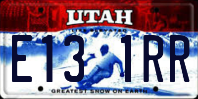 UT license plate E131RR