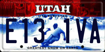 UT license plate E131VA