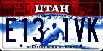 UT license plate E131VK