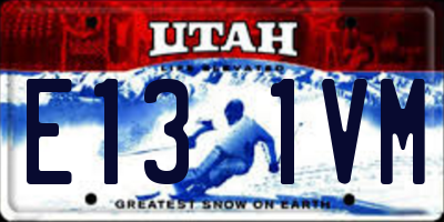 UT license plate E131VM