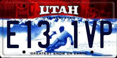 UT license plate E131VP