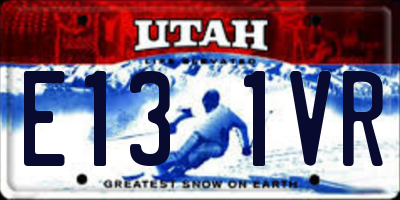 UT license plate E131VR