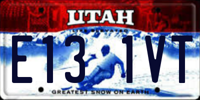 UT license plate E131VT