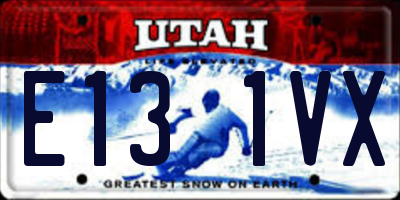 UT license plate E131VX