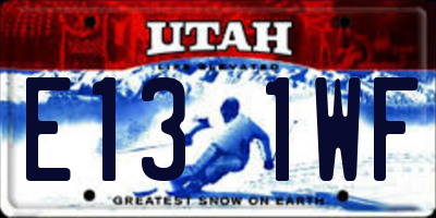 UT license plate E131WF