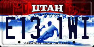 UT license plate E131WI