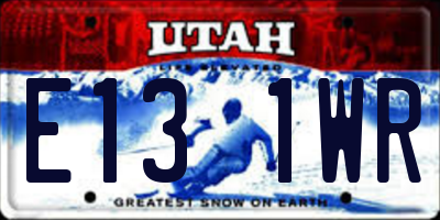 UT license plate E131WR