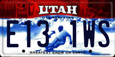 UT license plate E131WS