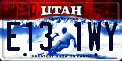 UT license plate E131WY