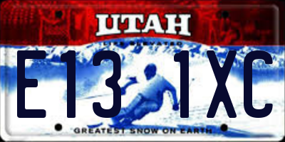 UT license plate E131XC
