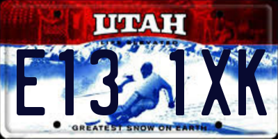UT license plate E131XK