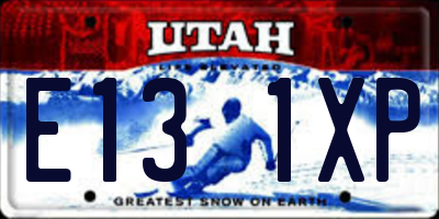 UT license plate E131XP