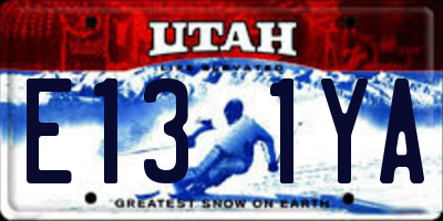 UT license plate E131YA