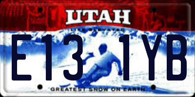 UT license plate E131YB