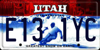 UT license plate E131YC