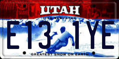 UT license plate E131YE