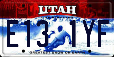 UT license plate E131YF