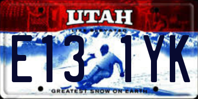 UT license plate E131YK