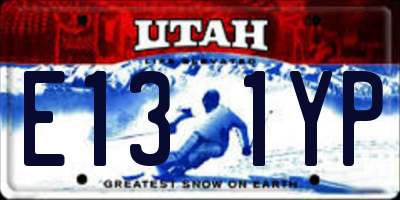UT license plate E131YP