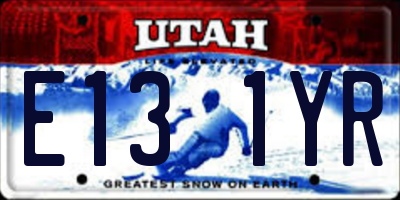 UT license plate E131YR
