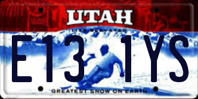 UT license plate E131YS