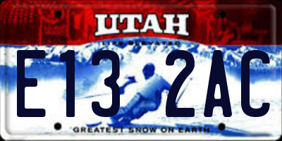 UT license plate E132AC