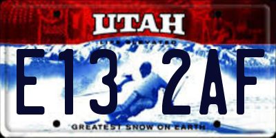 UT license plate E132AF