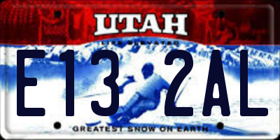 UT license plate E132AL