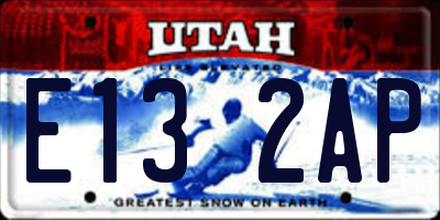 UT license plate E132AP