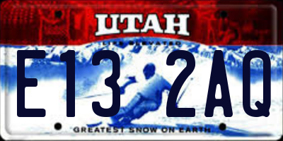 UT license plate E132AQ