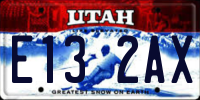 UT license plate E132AX