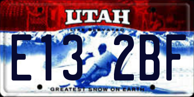 UT license plate E132BF