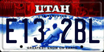 UT license plate E132BL