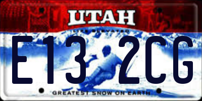 UT license plate E132CG