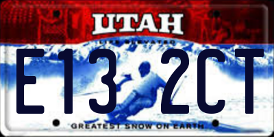 UT license plate E132CT