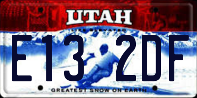 UT license plate E132DF