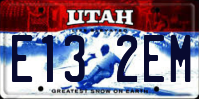 UT license plate E132EM