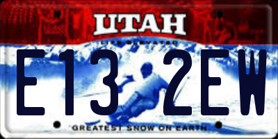 UT license plate E132EW
