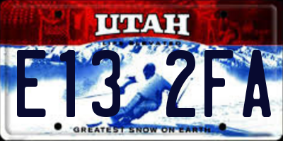 UT license plate E132FA