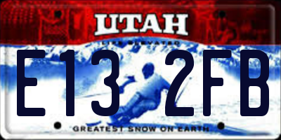 UT license plate E132FB